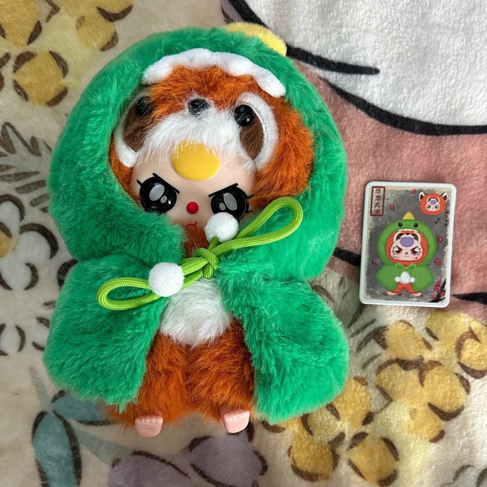 BABY three - I’m not a warrior - red panda in Dino robe